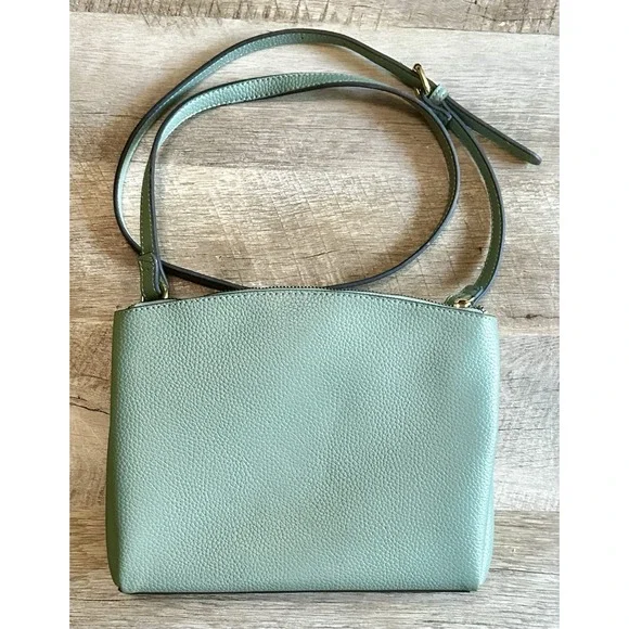 Nanette Lepore Womens Jade Sage Green Gallia Triple Section Crossbody Bag Purse - Picture 2 of 5